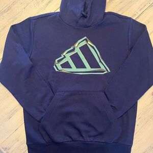 NWT Adidas Blue Hoodie with Abstract Pattern